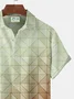 Royaura Gradient Geometric Plaid Print Beach Men's Hawaiian Oversized Shirt With Pocket