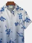 Royaura Hawaiian Gradient Floral Print Men's Button Down Pocket Shirt