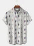 Royaura Vintage Medieval Geometry Print Beach Men's Hawaiian Oversized Shirt With Pocket