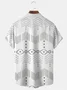 Royaura Vintage Geometry Ethnic Print Beach Men's Hawaiian Oversized Shirt With Pocket