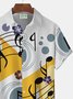 Royaura Music Note Print Men's Button Pocket Short Sleeve Shirt