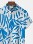 Royaura Hawaiian Geometric Color Block Print Men's Button Pocket Shirt