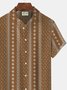 Royaura Vintage Ethnic Print Men's Button Pocket Shirt