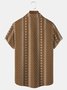 Royaura Vintage Ethnic Print Men's Button Pocket Shirt