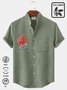 Royaura Natural Fiber Basic Octopus Stand Collar Men's Button Pocket Shirt