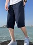 Royaura Easy Washable Quick Dry Men's Shorts Loose Casual Breathable Large Size Outdoor Swim Trunks