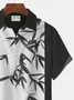 Royaura Plant Bamboo Print Beach Men's Hawaiian Oversized Shirt With Pocket