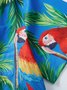 Royaura Men's Tropical Parrots Casual Printed Hawaiian Vacation Plus Size Shirts