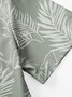 Royaura Waterproof Palm Leaves Hawaiian Shirt Beach Stain-Resistant Hydrophobic Lightweight