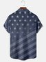 Royaura Holiday American Flag Blue Men's Hawaiian Shirts Cartoon Rooster Art Stretch Plus Size Aloha Camp Pocket Shirts