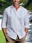 Royaura  Guayabera Casual Men's Vacation Big and Tall Long Sleeve Shirt