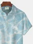 Royaura Water Ripple Print Beach Men's Hawaiian Oversized Shirt with Pockets Wrinkle Free Shirt