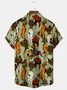 Royaura Vintage Carrot Fun Print Men's Button Pocket Quick Dry Shirt