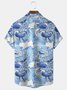 Royaura Nautical Whale Print Beach Men's Hawaiian Oversized Shirt with Pockets