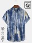 Royaura Vintage Textured Gradient Print Men's Button Pocket Shirt