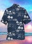 Royaura Coconut Tree Print Camp Collar Beach Men's Hawaiian Oversized Short Sleeve Shirt with Pockets