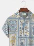 Royaura  Plant Print Beach Men's Hawaiian Camp Shirt with Pockets