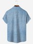 Royaura Basic Denim Faux Textured Print Men's Button Pocket Shirt