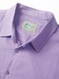Royaura  Purple Casual Men's Long Sleeve Natural Fiber Shirts