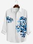 Royaura® Cotton Linen Nature  Fiber Shirt Floral Print Casual Men's Hawaii Vacation Oversized Long Sleeve Shirt