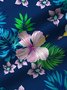 Royaura Hawaiian Floral Tropical Print Men's Button Pocket Shirt