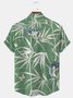 Royaura  Bamboo Botanical Print Beach Men's Hawaiian Oversized Shirt with Pockets