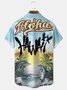 Royaura Coconut Tree Print Beach Men's Hawaiian Oversized Shirt with Pockets