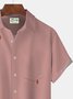Royaura 50‘s Vintage Cartoon Pink Men's Casual Shirts Plus Size Stretch Camp Pocket Shirt