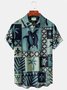 Royaura Beach Vacation Men's Green Hawaiian Shirts Sea Turtle TIKI Totem Art Stretch Plus Size Aloha Pocket Camp Shirts