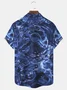 Royaura Abstract Water Ripple Art Print Beach Men's Hawaiian Oversized Short Sleeve Shirt with Pockets
