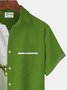 Royaura Gradient Contrasting Frog Print Men's Short Sleeve Bowling Shirt