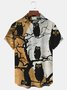 Royaura Halloween Print Beach Men's Hawaiian Oversized Short Sleeve Shirt with Pockets