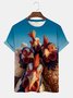 Royaura Vintage Rooster Print Hawaiian Beach Men's T-Shirt