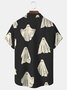 Royaura Vintage Halloween Print Beach Men's Hawaiian Oversized Short Sleeve Shirt with Pockets