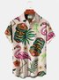 Royaura Beach Vacation Tiki Totem Men's Hawaiian Shirts Flamingo Stretch Plus Size Aloha Camp Shirts