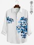 Royaura® Cotton Linen Nature  Fiber Shirt Floral Print Casual Men's Hawaii Vacation Oversized Long Sleeve Shirt
