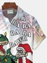 Royaura Christmas Santa Print Beach Men's Hawaiian Oversized Short Sleeve Shirt with Pockets