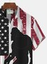 Royaura Vintage Flag Apes Print Beach Men's Hawaiian Oversized Short Sleeve Shirt with Pockets