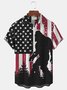 Royaura Vintage Flag Apes Print Beach Men's Hawaiian Oversized Short Sleeve Shirt with Pockets