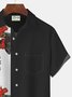 Royaura Vintage Bowling Rooster Print Beach Men's Hawaiian Oversized Short Sleeve Shirt with Pockets