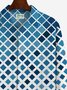 Royaura Geometric Gradient Men's Button Pocket Long Sleeve Shirt