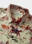 Men's Retro Cowboy Pocket Equestrian Casual Loose Comfortable Shirt