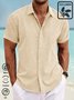 Royaura Multi-color Basic Natural Fiber Plain Men's Button Down Short Sleeve Shirt