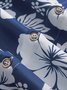 Royaura Natural Fiber Vintage Floral Print Holiday Beach Hawaii Oversized Aloha Comfortable Breathable Shirt