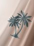 Royaura Coconut Tree Ombre Print Beach Men's Hawaiian Oversized Short Sleeve Shirt with Pockets
