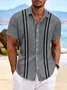 Royaura Vintage Bowling Ethnic Print Beach Men's Hawaiian Oversized Short Sleeve Shirt with Pockets