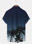 Royaura Ombre Coconut Tree Print Beach Men's Hawaiian Oversized Short Sleeve Shirt with Pockets