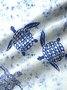 Men's Tie Dye Turtle Print Beach Hawaii Long Sleeve Shirt