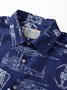 Royaura 50's Retro Aerospace Technology Men's Casual Long Sleeve Shirts Stretch Large Size Cartoon Print Button Camp Shirts