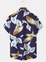 Royaura Floral Print Beach Men's Hawaiian Oversized Short Sleeve Shirt with Pockets